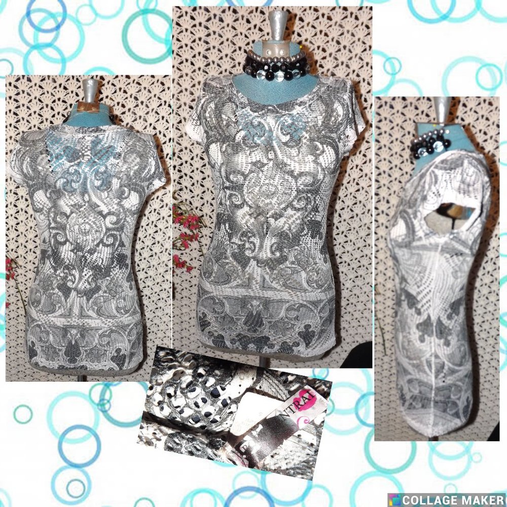 Body Central Paisley Print 1/4 Sleeve Shirt